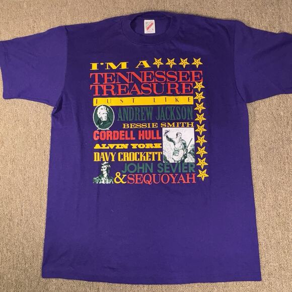 Jerzees Other - Vintage Tennessee Treasure History Themed Men’s T-shirt Purple Large